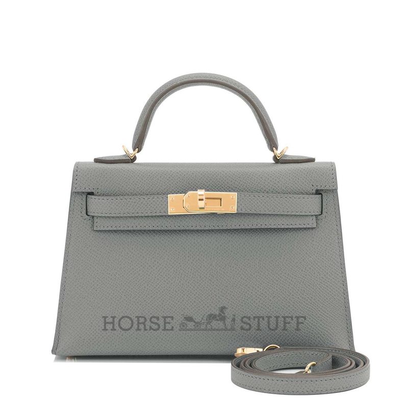 Hermès Kelly Sellier Mini II Vert Amande Epsom GHW