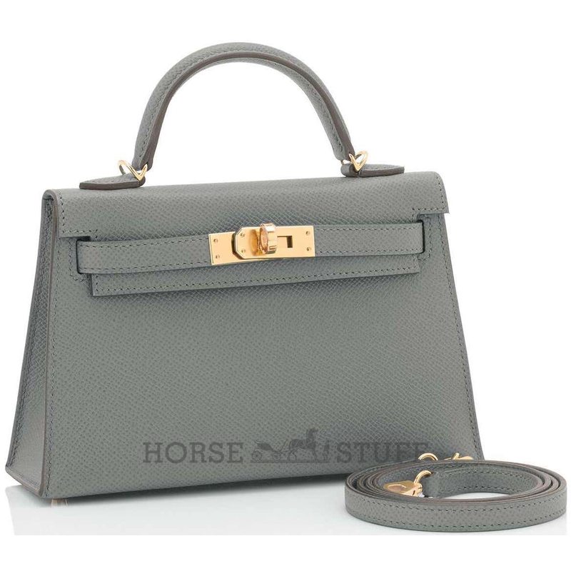 Hermès Kelly Sellier Mini II Vert Amande Epsom GHW