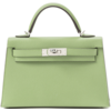 Hermès Kelly Sellier Mini II Vert Criquet Epsom PHW