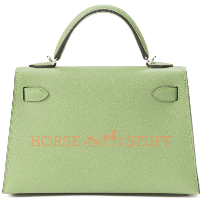 Hermès Kelly Sellier Mini II Vert Criquet Epsom PHW