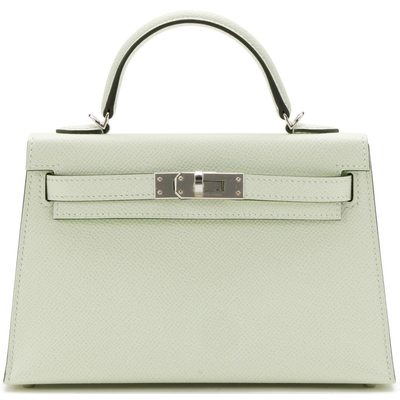 Hermès Kelly Sellier Mini II Vert Fizz Epsom PHW