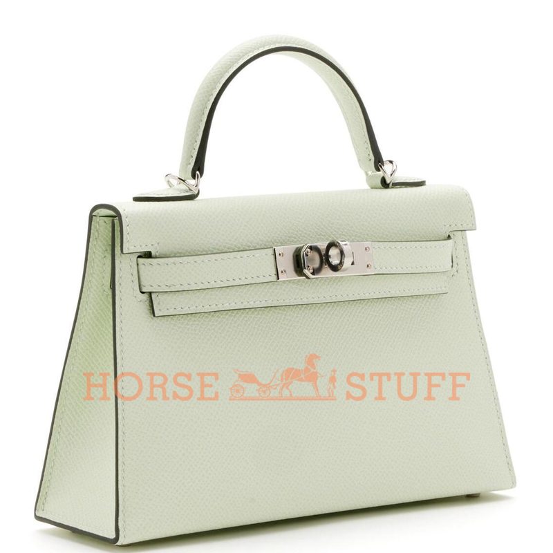 Hermès Kelly Sellier Mini II Vert Fizz Epsom PHW