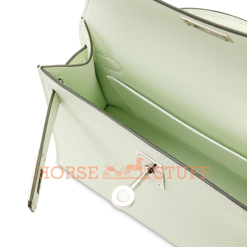 Hermès Kelly Sellier Mini II Vert Fizz Epsom PHW