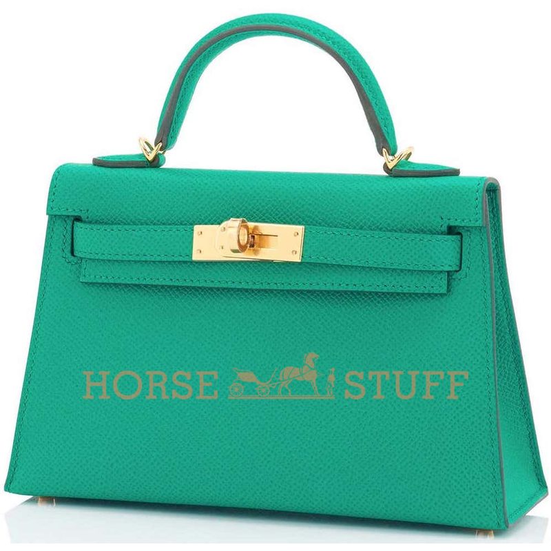 Hermès Kelly Sellier Mini II Vert Jade Epsom GHW