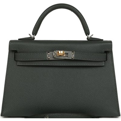 Hermès Kelly Sellier Mini II Vert Mangrove Epsom Electrum