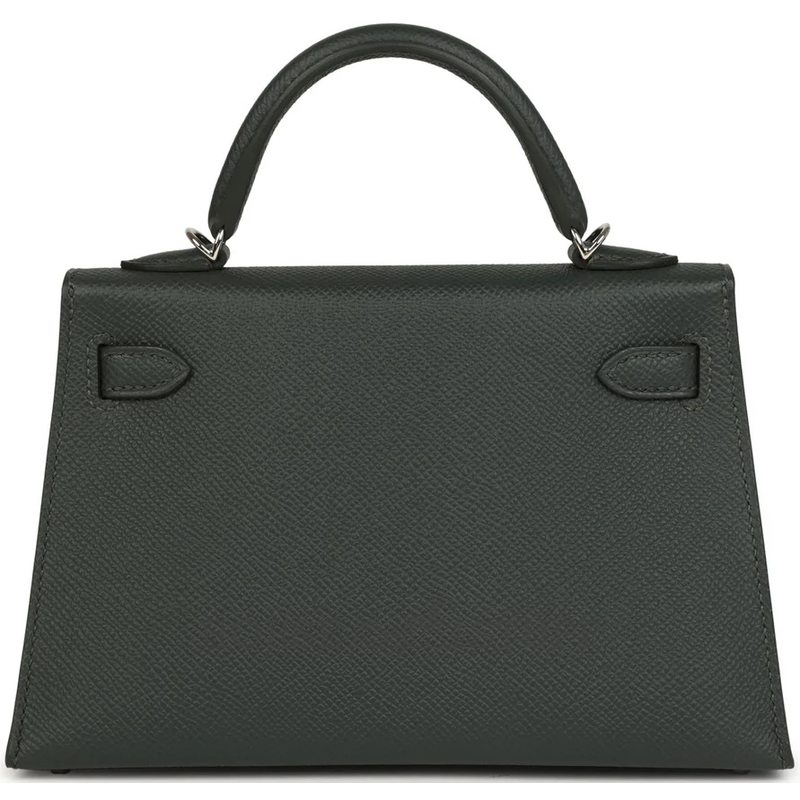 Hermès Kelly Sellier Mini II Vert Mangrove Epsom Electrum