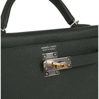 Hermès Kelly Sellier Mini II Vert Mangrove Epsom Electrum