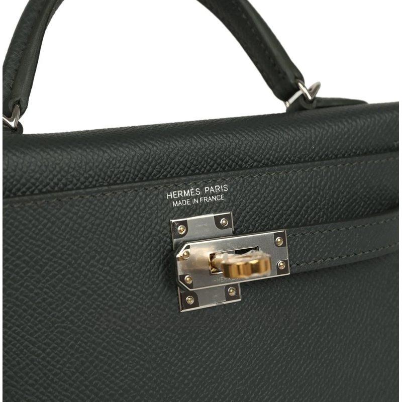 Hermès Kelly Sellier Mini II Vert Mangrove Epsom Electrum