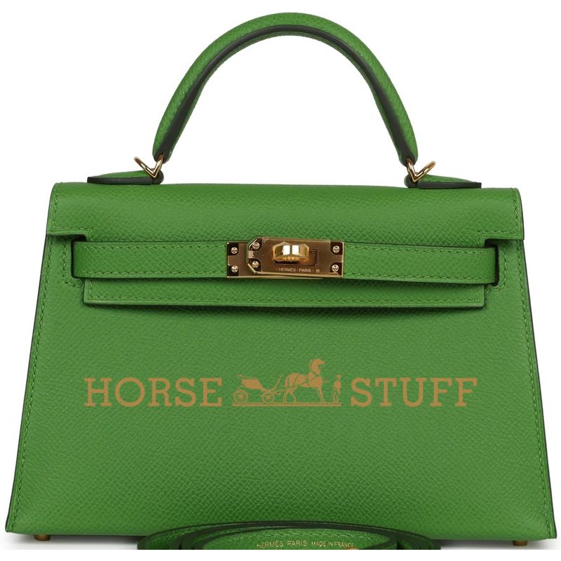 Hermès Kelly Sellier Mini II Vert Yucca Epsom GHW