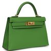 Hermès Kelly Sellier Mini II Vert Yucca Epsom GHW