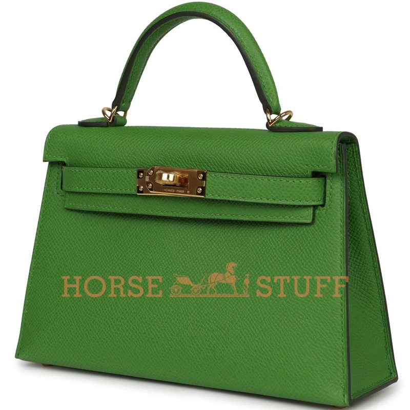 Hermès Kelly Sellier Mini II Vert Yucca Epsom GHW