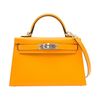 Hermès Kelly Sellier Mini II Moutarde Chevre Mysore PHW