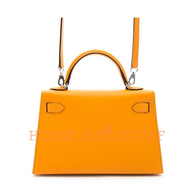 Hermès Kelly Sellier Mini II Moutarde Chevre Mysore PHW