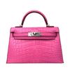 Hermès Kelly Sellier Mini II Rose Shocking Matte Alligator PHW