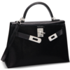 Hermès Kelly Sellier Mini II Black Shiny Niloticus Lizard PHW