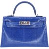 Hermès Kelly Sellier Mini II Blue Sapphire Shiny Niloticus Lizard PHW
