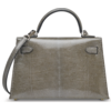 Hermès Kelly Sellier Mini II Gris Fonce Shiny Niloticus Lizard PHW