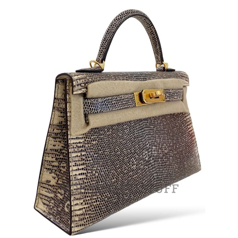 Hermès Kelly Sellier Mini II Ombre Shiny Salvator Varanus Lizard GHW