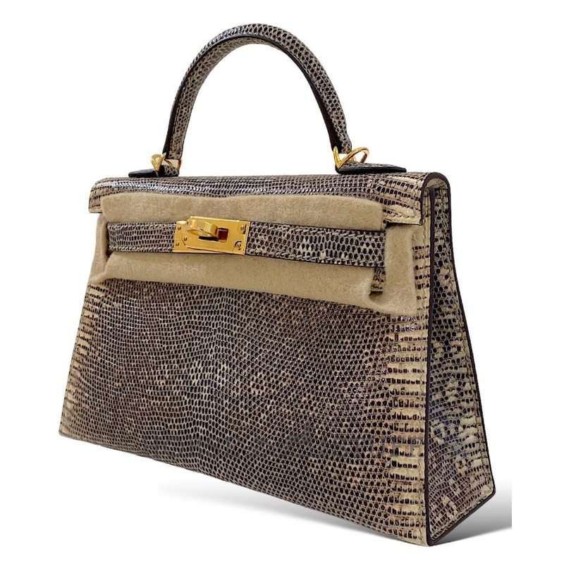 Hermès Kelly Sellier Mini II Ombre Shiny Salvator Varanus Lizard GHW