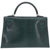 Hermès Kelly Sellier Mini II Vert Cypress Shiny Niloticus Lizard PHW