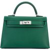 Hermès Kelly Sellier Mini II Vert Moyen Madame PHW