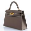 Hermès Kelly Sellier Mini II Etoupe Epsom GHW