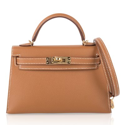 Hermès Kelly Sellier Mini II Gold Epsom GHW