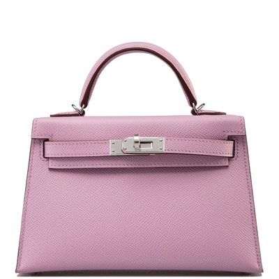 Hermès Kelly Sellier Mini II Mauve Sylvestre Epsom PHW