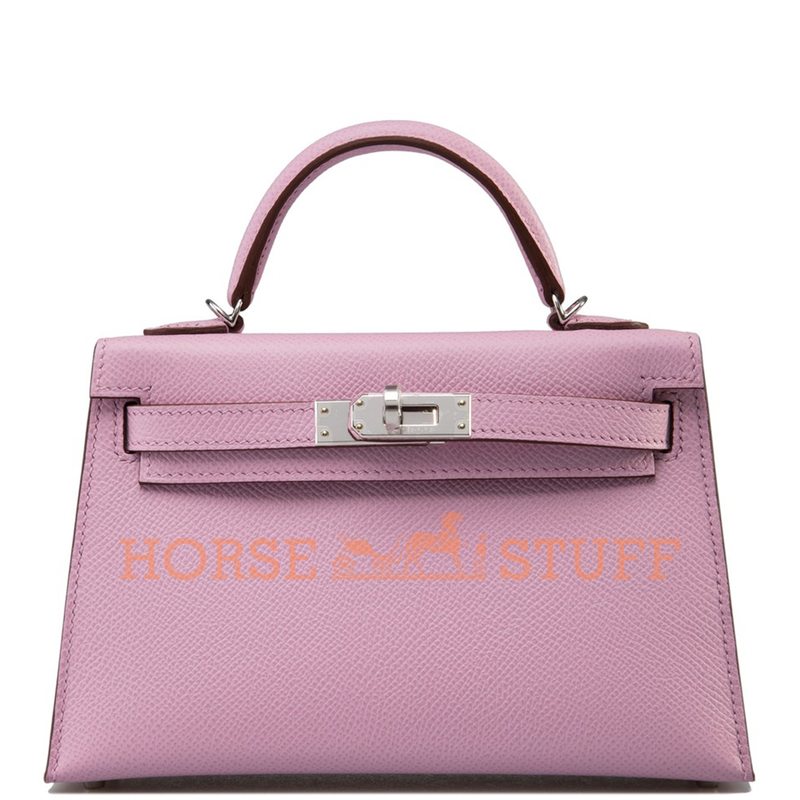 Hermès Kelly Sellier Mini II Mauve Sylvestre Epsom PHW