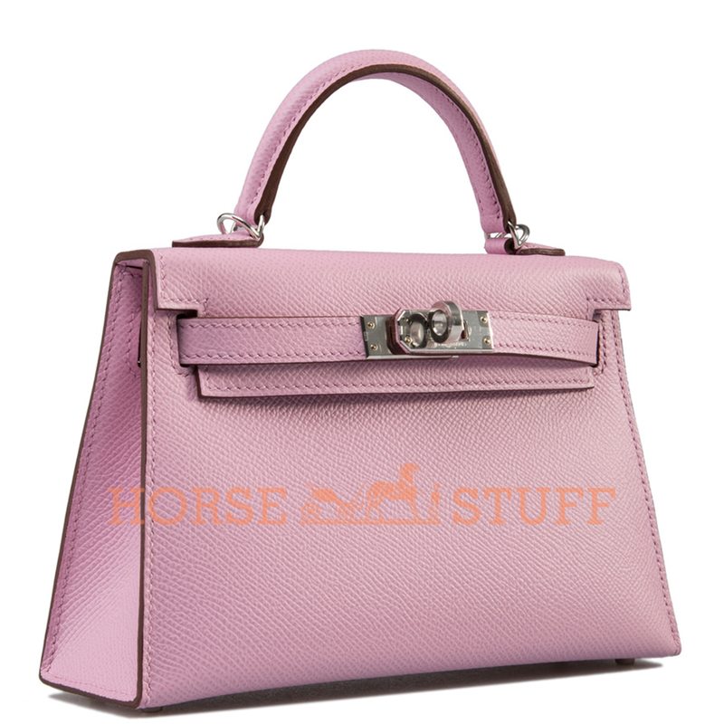 Hermès Kelly Sellier Mini II Mauve Sylvestre Epsom PHW