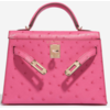 Hermès Kelly Sellier Mini II Fuchsia Ostrich GHW