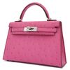 Hermès Kelly Sellier Mini II Fuchsia Ostrich PHW