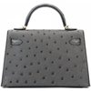 Hermès Kelly Sellier Mini II Blue Glacier Ostrich GHW