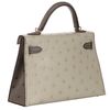 Hermès Kelly Sellier Mini II Special Order HSS Beton / Gris Asphalt Ostrich GHW