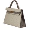 Hermès Kelly Sellier Mini II Special Order HSS Beton / Gris Asphalt Ostrich GHW