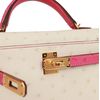 Hermès Kelly Sellier Mini II Special Order HSS Beton / Rose Tyrien Ostrich GHW