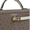 Hermès Kelly Sellier Mini II Special Order HSS Gris Tourterelle / Beton Ostrich Permabrass