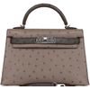 Hermès Kelly Sellier Mini II Special Order HSS Gris Tourterelle / Graphite Ostrich PHW