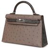 Hermès Kelly Sellier Mini II Special Order HSS Gris Tourterelle / Graphite Ostrich PHW