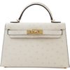 Hermès Kelly Sellier Mini II Nata Ostrich GHW