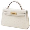 Hermès Kelly Sellier Mini II Nata Ostrich GHW