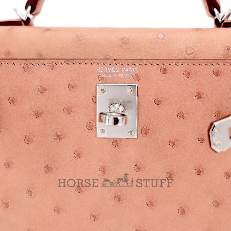Hermès Kelly Sellier Mini II Terre Cuite Ostrich PHW