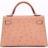 Hermès Kelly Sellier Mini II Terre Cuite Ostrich PHW