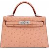 Hermès Kelly Sellier Mini II Terre Cuite Ostrich PHW