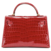 Hermès Kelly Sellier Mini II Braise Lisse Crocodile Porosus GHW