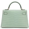 Hermès Kelly Sellier Mini II Vert d'Eau Matte Crocodile Porosus GHW