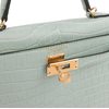 Hermès Kelly Sellier Mini II Vert d'Eau Matte Crocodile Porosus GHW