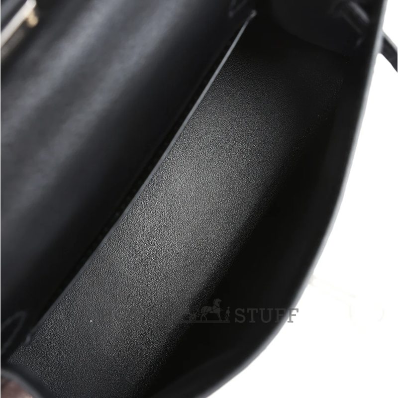 Hermès Kelly Sellier Mini II Special Order HSS Blue Indigo / Black Matte Crocodile Alligator PHW