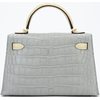 Hermès Kelly Sellier Mini II Special Order HSS Gris Perle / Vanilla Matte Crocodile Alligator GHW
