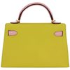 Hermès Kelly Sellier Mini II Special Order HSS Jaune Citron / Rose Sakura Chevre RGHW